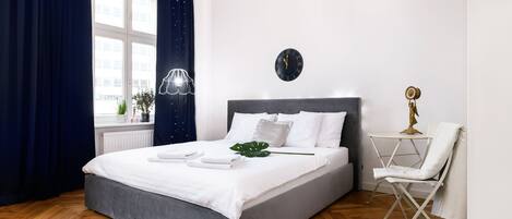 Luxury Apartment | Frette Italian sheets, premium bedding, memory-foam beds, desk