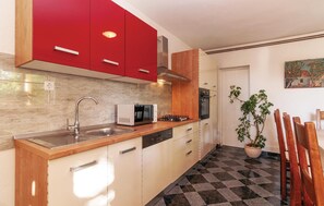 Kühlschrank, Mikrowelle, Herdplatte, Geschirrspüler