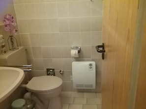 Secador de pelo, jabón, papel higiénico