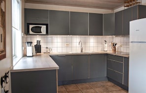 Kühlschrank, Mikrowelle, Herdplatte, Geschirrspüler