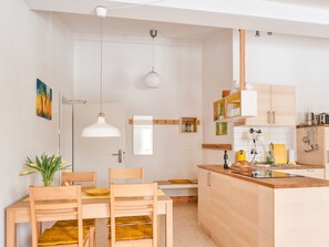 Fridge, oven, dishwasher, high chair