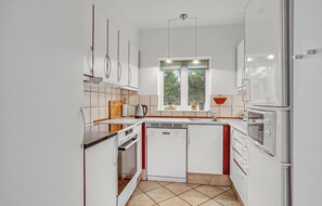 Réfrigérateur, micro-ondes, plaque de cuisson, lave-vaisselle