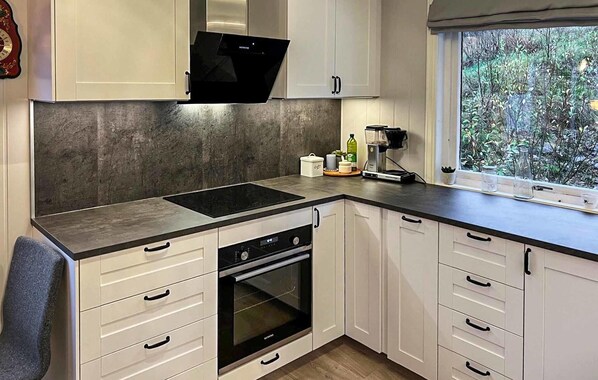Fridge, microwave, stovetop, dishwasher