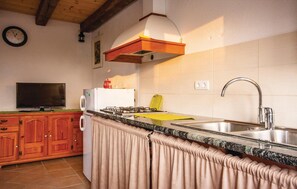 Fridge, stovetop, cookware/dishes/utensils