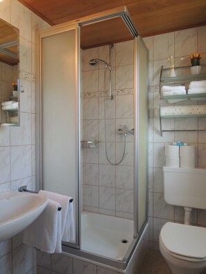 Dusche, Haartrockner, HandtĂŒcher