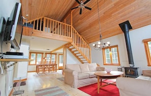TV, fireplace, DVD player