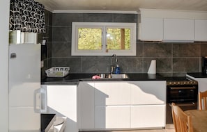 Réfrigérateur, micro-ondes, plaque de cuisson, lave-vaisselle
