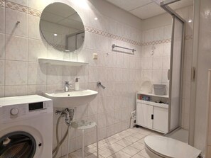 Een douche, een haardroger
