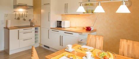 Fridge, microwave, dishwasher