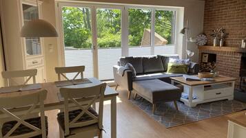 TV, fireplace, video games