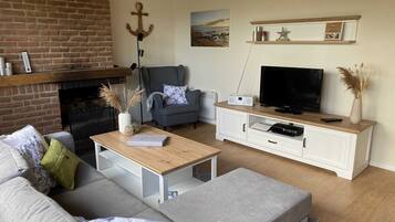 TV, fireplace, video games