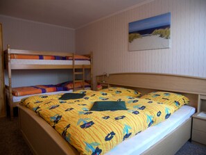 1 soveværelse, sengetøj