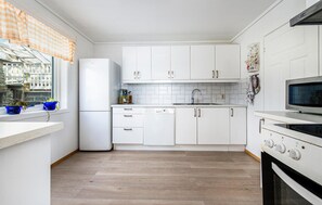 Fridge, microwave, stovetop, dishwasher