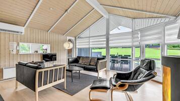 Télévision, cheminée, lecteur de DVD