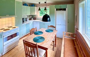 Coffee/tea maker, fridge, microwave, stovetop