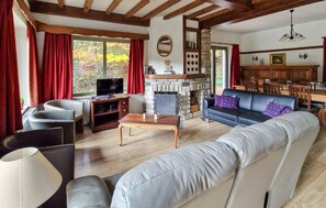 TV, fireplace, DVD player, table football - Pet friendly home in Waimes with sauna (Waimes)