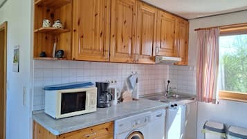 Fridge, microwave, dishwasher, coffee/tea maker