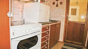 Fridge, stovetop, dishwasher, coffee/tea maker