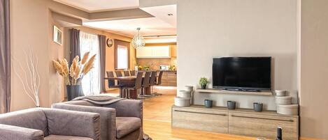 TV, DVD player, foosball