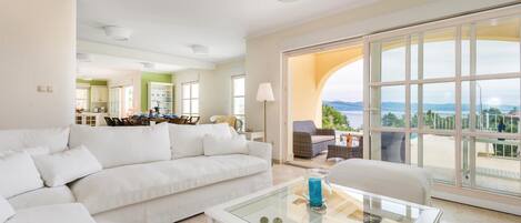 Televisión, chimenea, reproductor de DVD y tenis de mesa