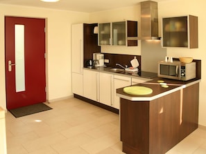 Fridge, microwave, dishwasher, high chair