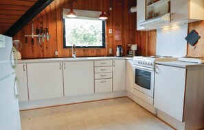 Fridge, stovetop, coffee/tea maker, cookware/dishes/utensils