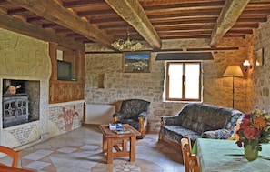 Fernseher, Kamin