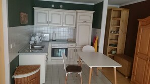 Fridge, microwave, oven