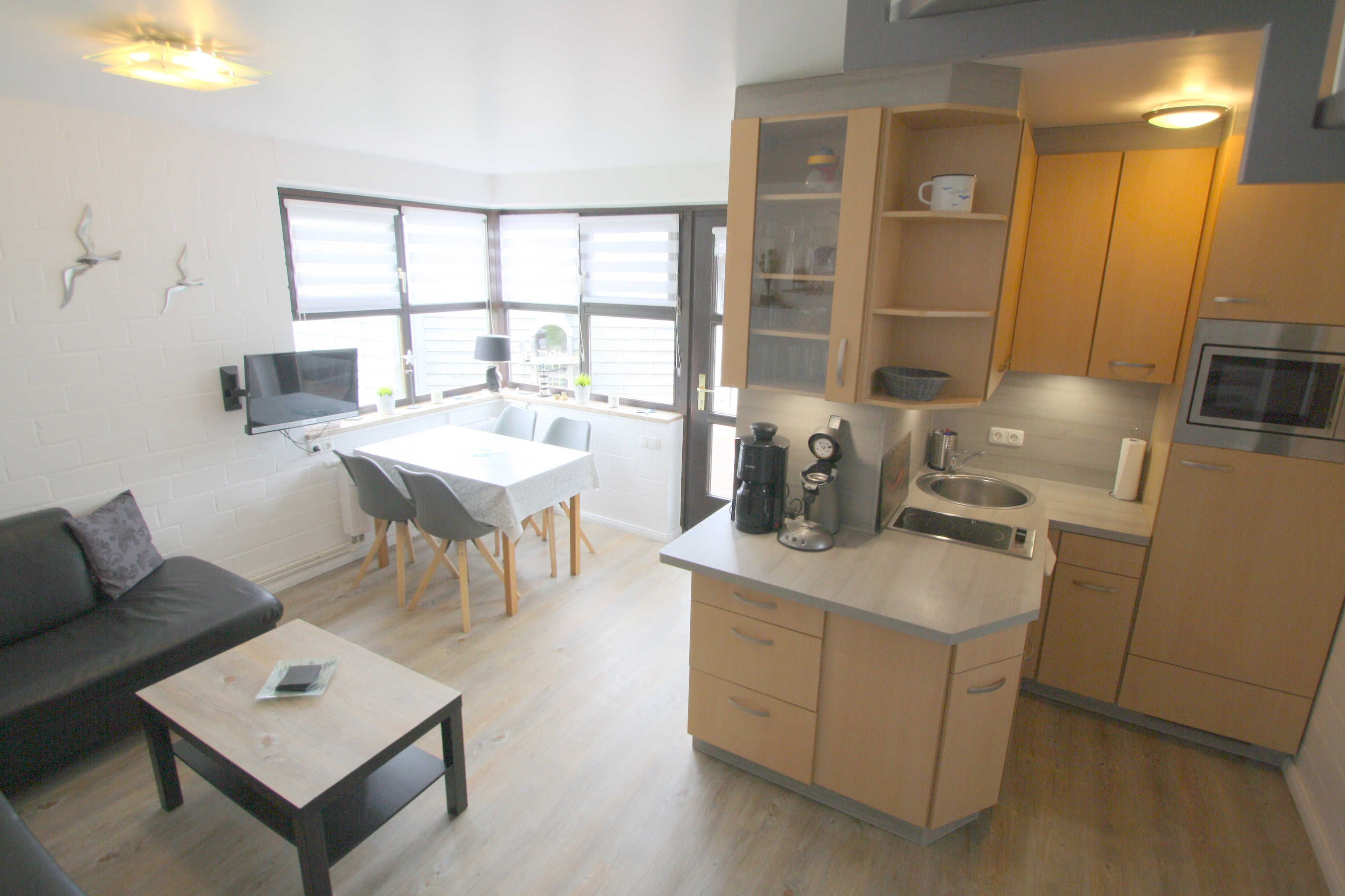 Fridge, microwave, dishwasher, coffee/tea maker