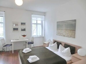 1 bedroom, travel crib, WiFi, bed sheets