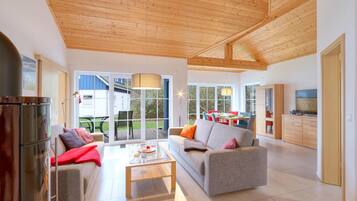 Fernseher, Kamin, DVD-Player