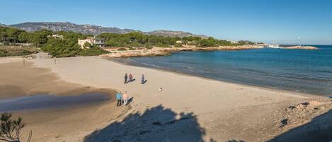 Nær stranden og fisking