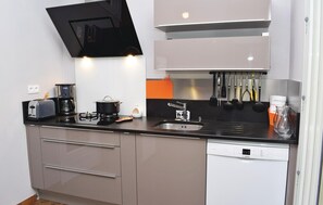 Réfrigérateur, micro-ondes, plaque de cuisson, lave-vaisselle