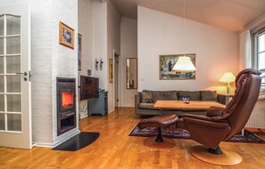 Televisión y chimenea 
