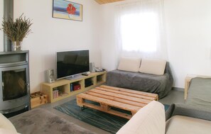 Télévision, cheminée, lecteur de DVD