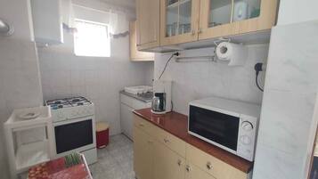 Fridge, oven, stovetop, cookware/dishes/utensils