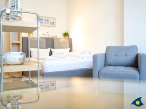 1 quarto, roupa de cama