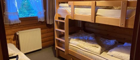 2 makuuhuonetta, tallelokero huoneessa