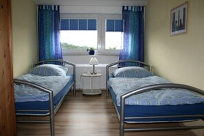 2 bedrooms, desk, travel crib, WiFi