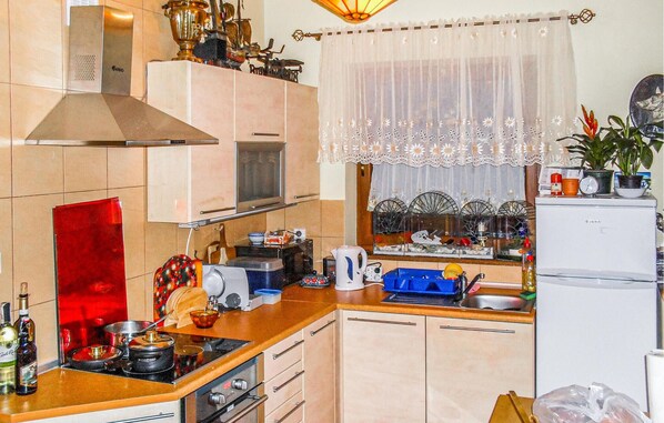 Kühlschrank, Mikrowelle, Herdplatte, Geschirrspüler