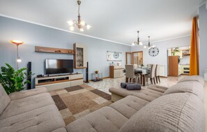 Fernseher, DVD-Player, Tischtennisplatte