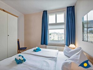 2 室のベッドルーム、WiFi、ベッドシーツ