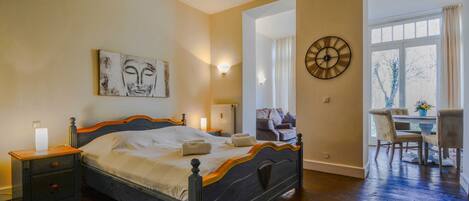 1 غرفة نوم وواي فاي وملاءات أسرّة