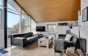 Smart TV, fireplace, DVD player