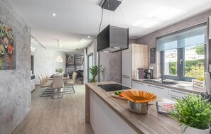 Fridge, microwave, stovetop, dishwasher
