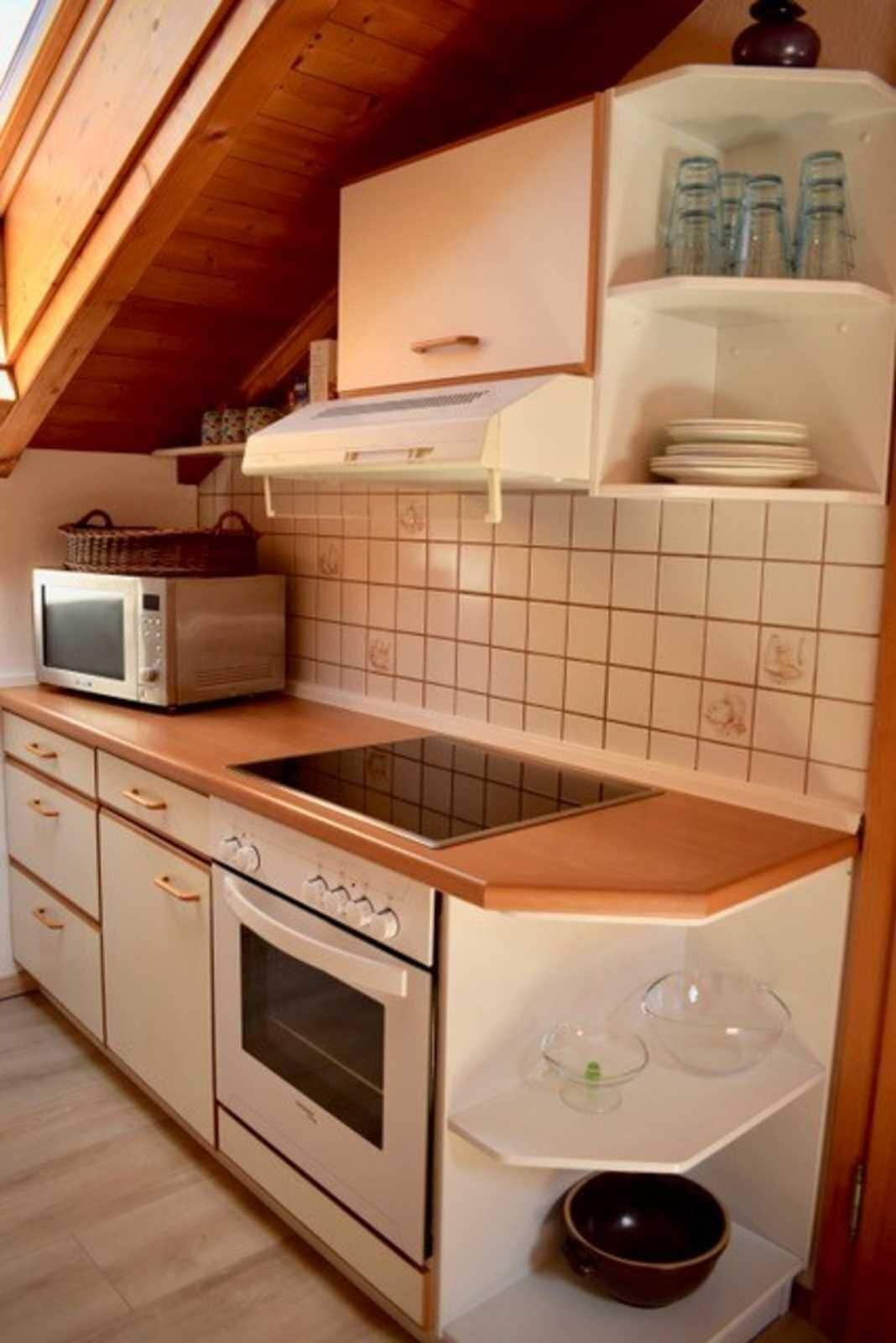 Fridge, microwave, highchair