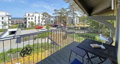 Wohnung 04 mit Kamin, Balkon & Meerblick - A: Haus Strandkiefer - in strandnaher