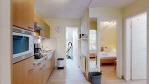 Fridge, microwave, dishwasher, electric kettle