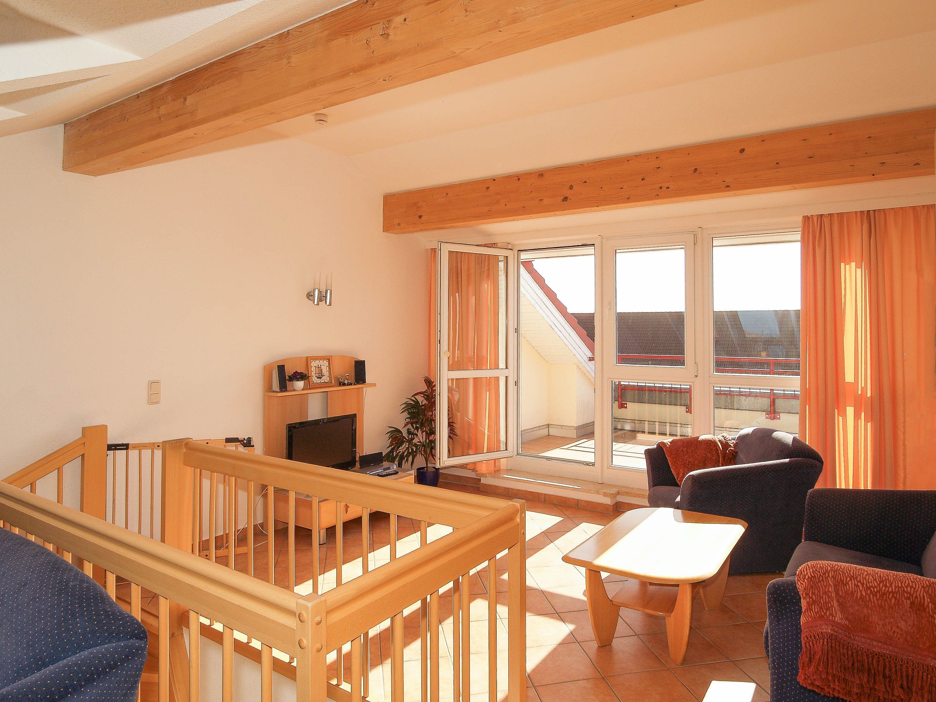 Der Wohnbereich im Dachgeschoss