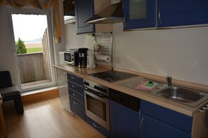 Frigorífico, microondas, horno y lavavajillas